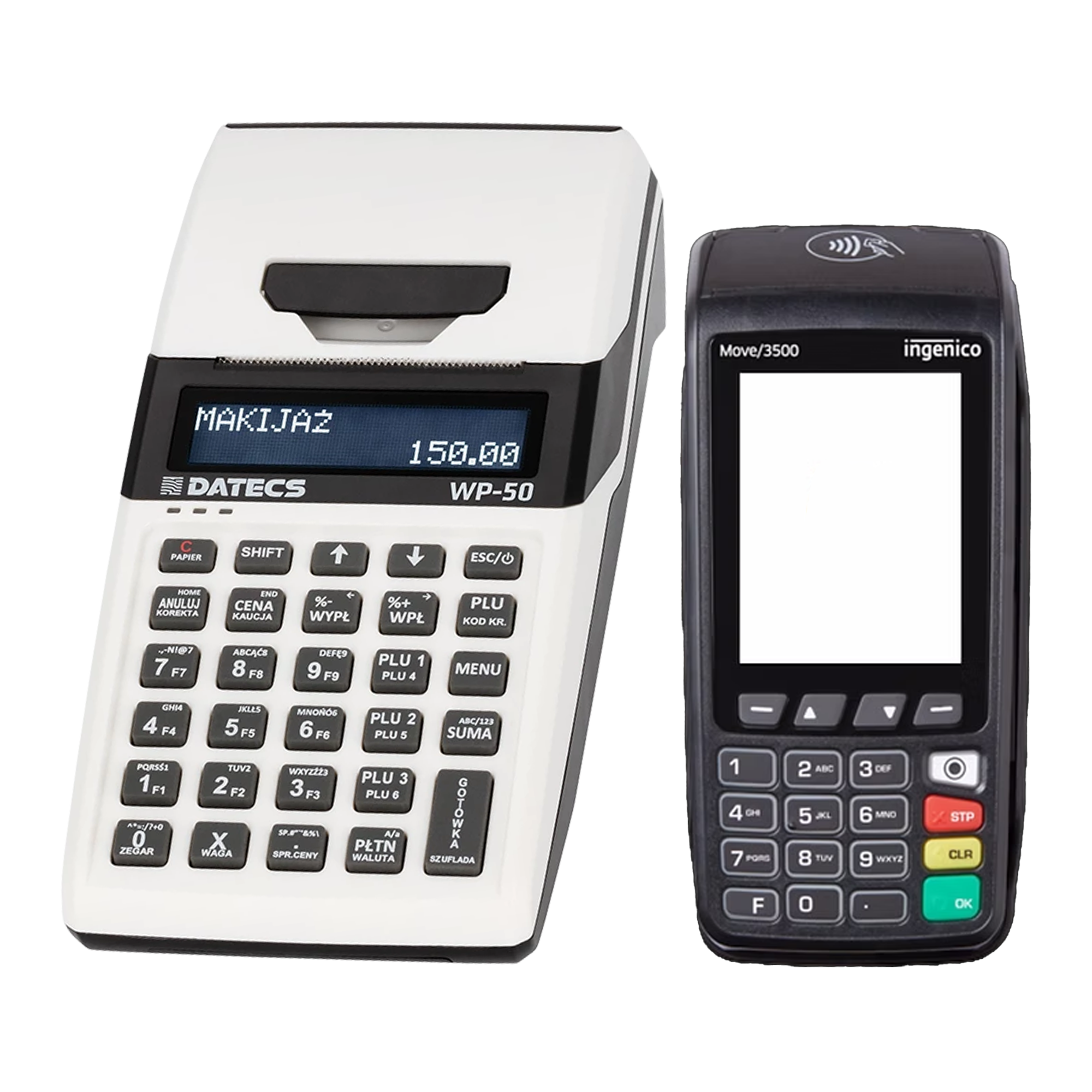Kasa fiskalna DATECS WP-50 PLUS + Terminal płatniczy ( Biała kasa )
