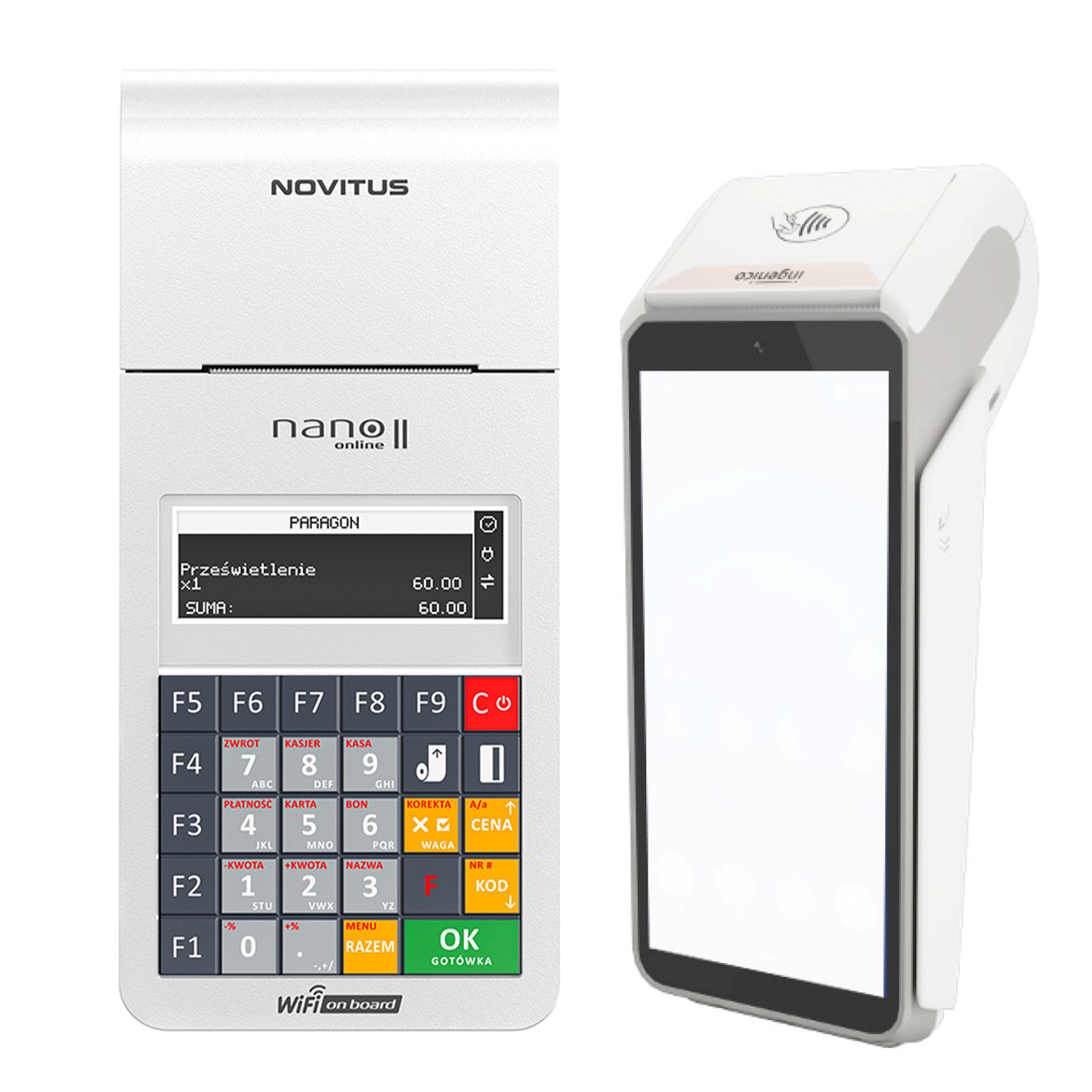 Biały Zestaw Novitus NANO II Online + Terminal Ingenico DX8000