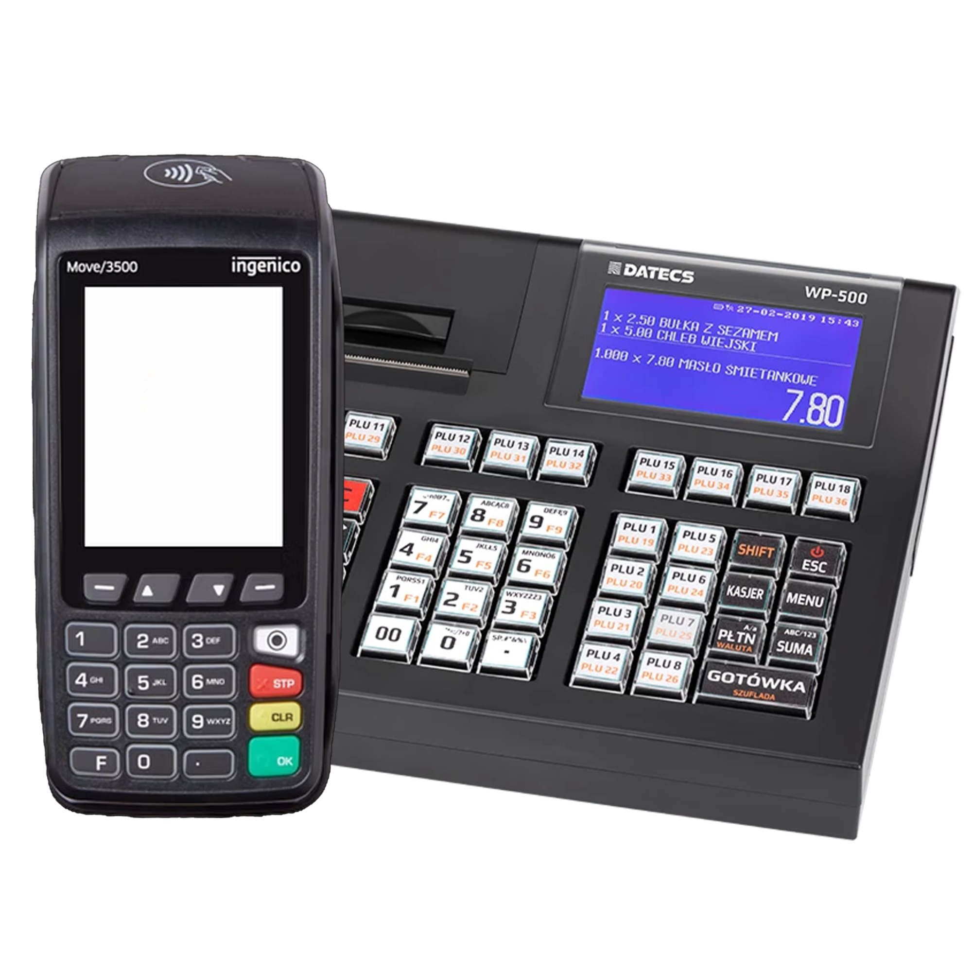 Kasa fiskalna DATECS WP-500 PLUS + Terminal płatniczy